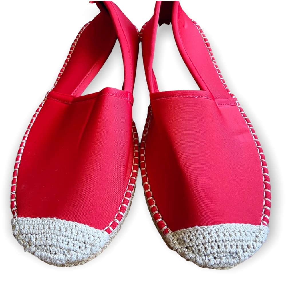 Sea Star Beachwear Shoes Red Crochet Neoprene Espadrille Slip On Size 10 - Picture 2 of 11